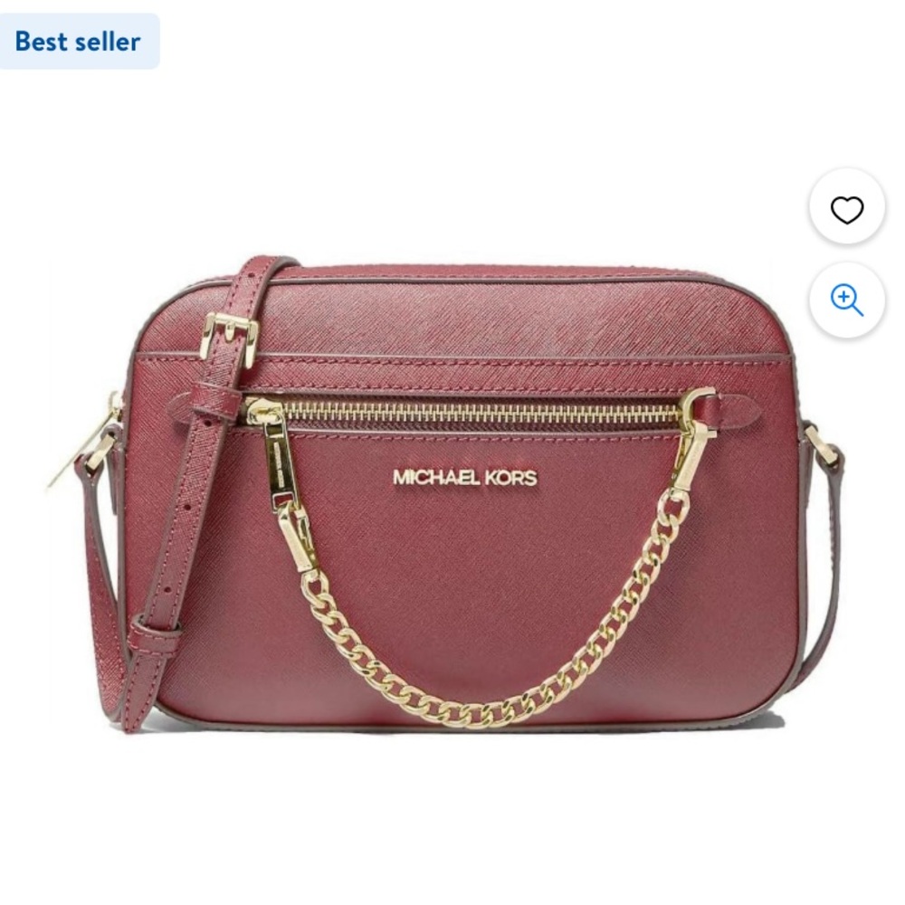 Michael Kors Dark Cherry Zip Chain Crossbody